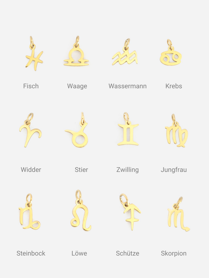 Personalized Zodiac Sign Charm - Sternzeichen Anhänger (waterproof)