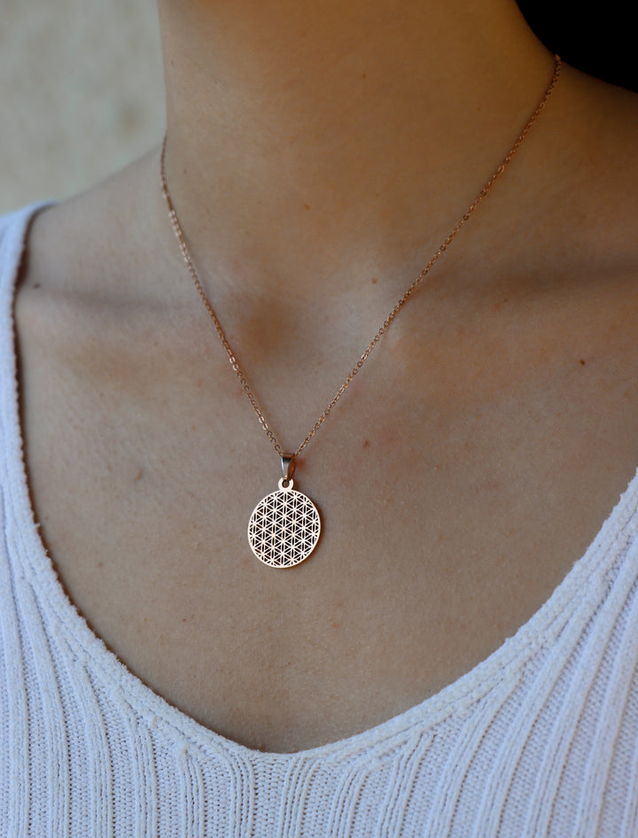 Big Flower of Life Necklace - Halskette (waterproof)