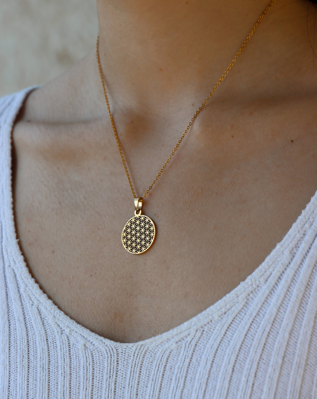 Big Flower of Life Necklace - Halskette (waterproof)