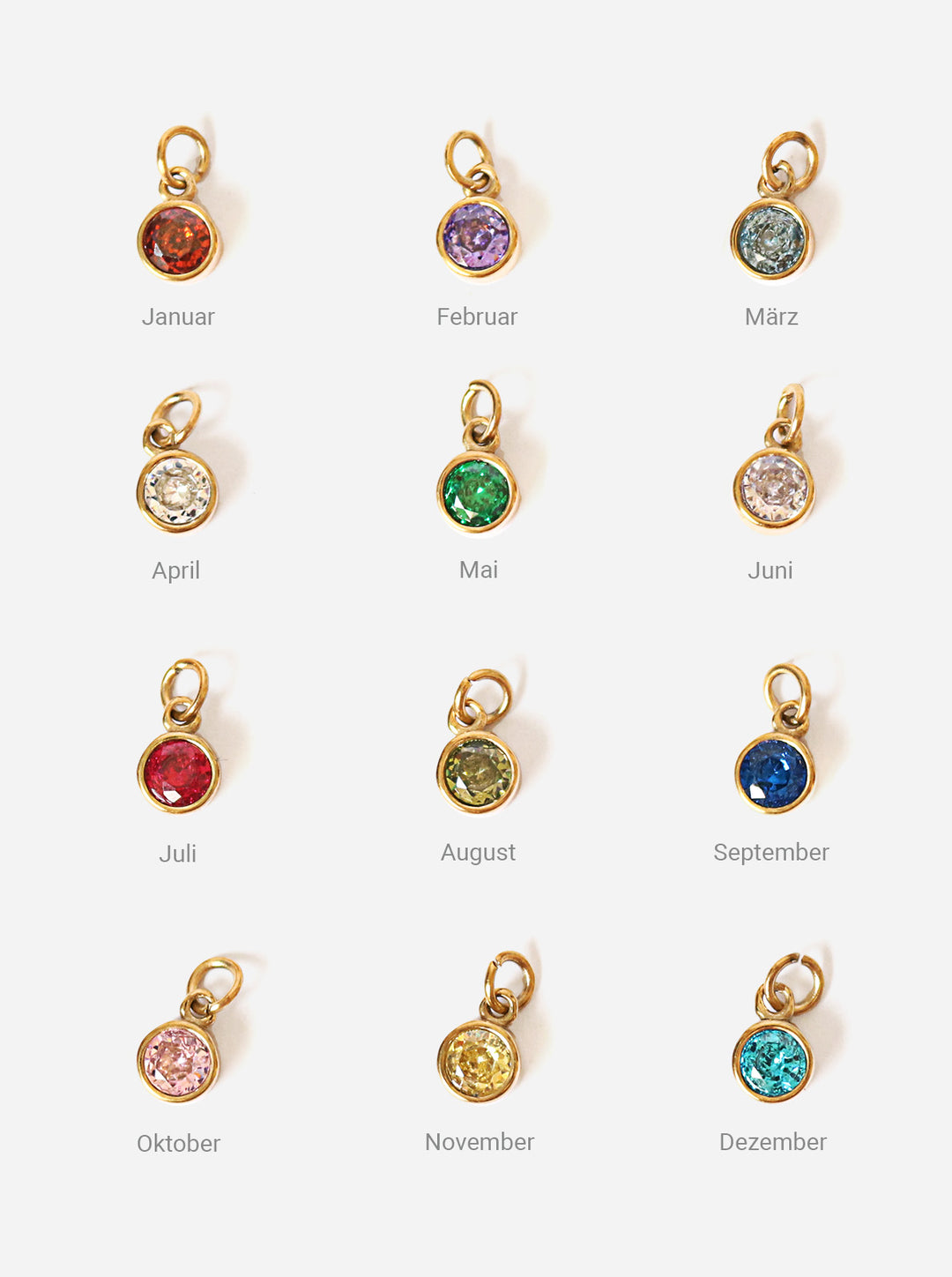 Personalized Birthstone Charm - Anhänger (waterproof)