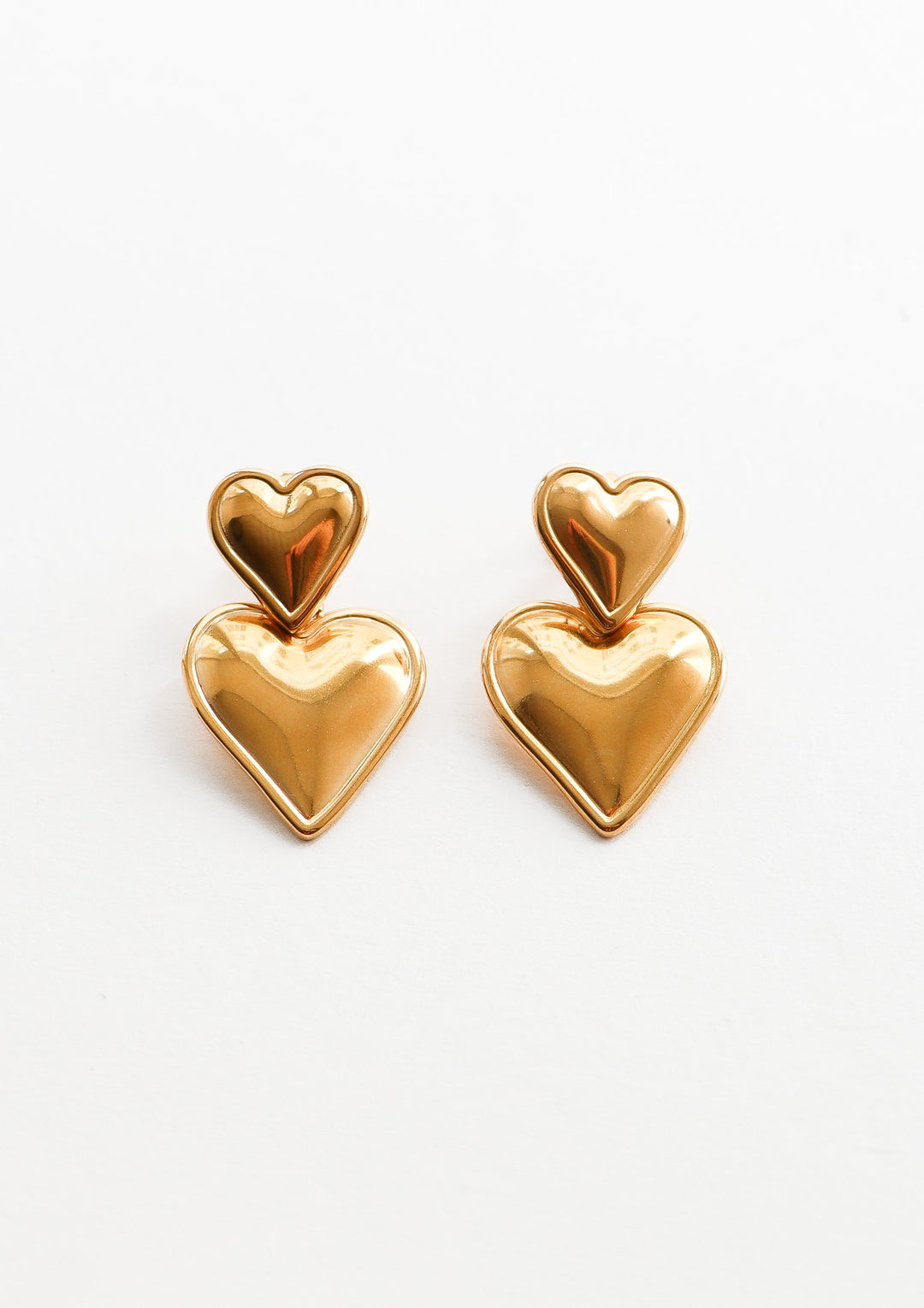 Two Hearts Studs - Ohrstecker (waterproof)